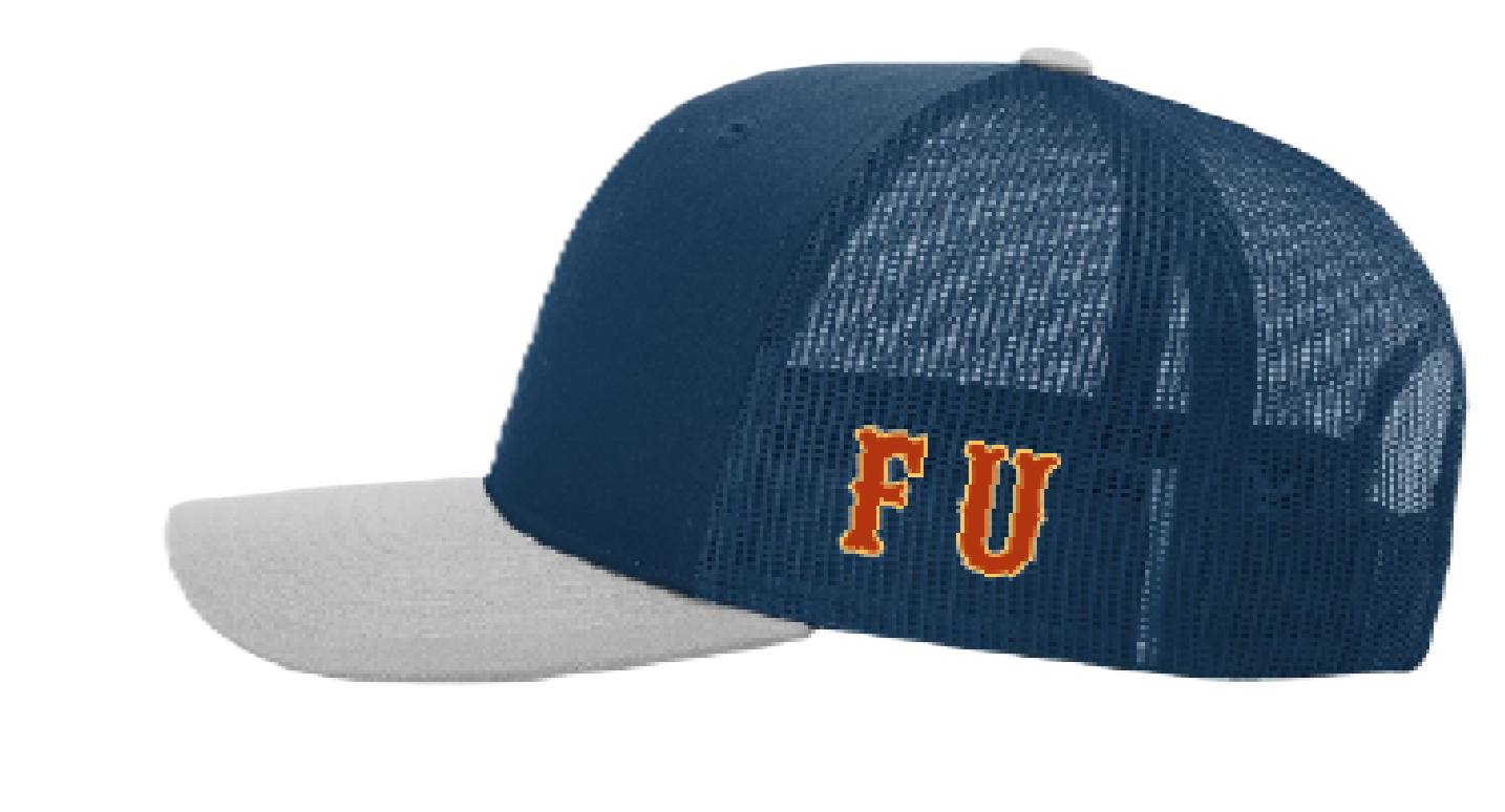 Full Rocker Five Under Golf FU Blue Top and Gray Grim Cap