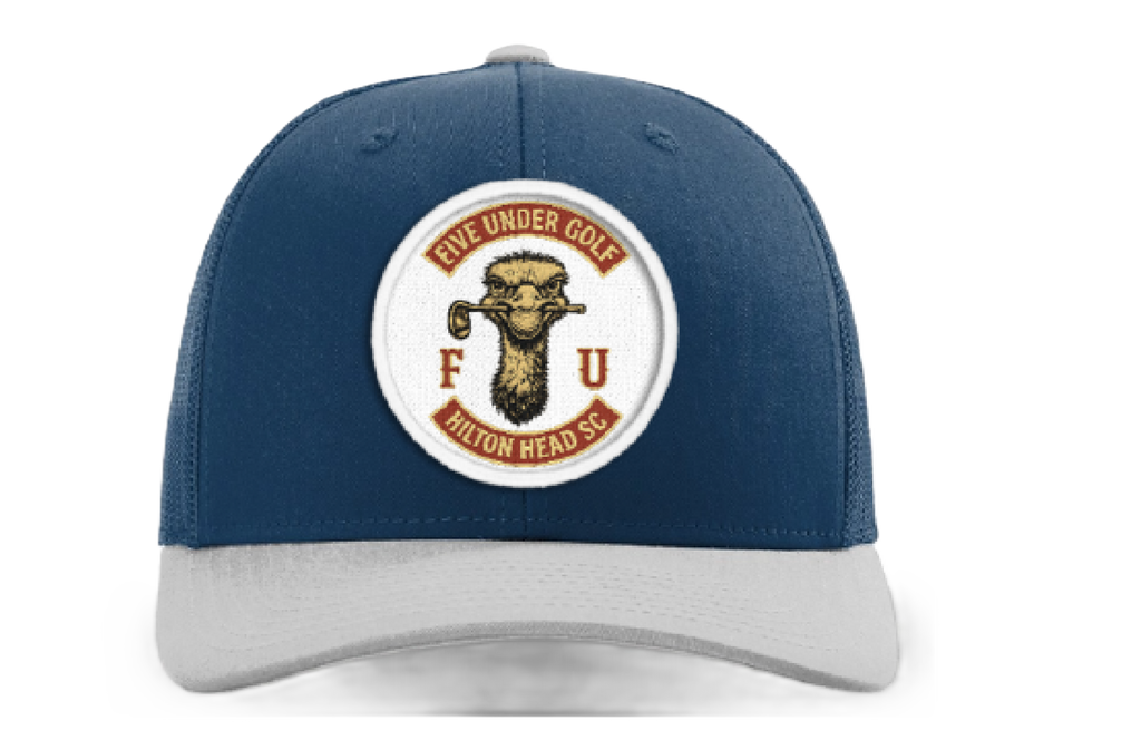 Full Rocker Five Under Golf Blue Top and Gray Grim Cap