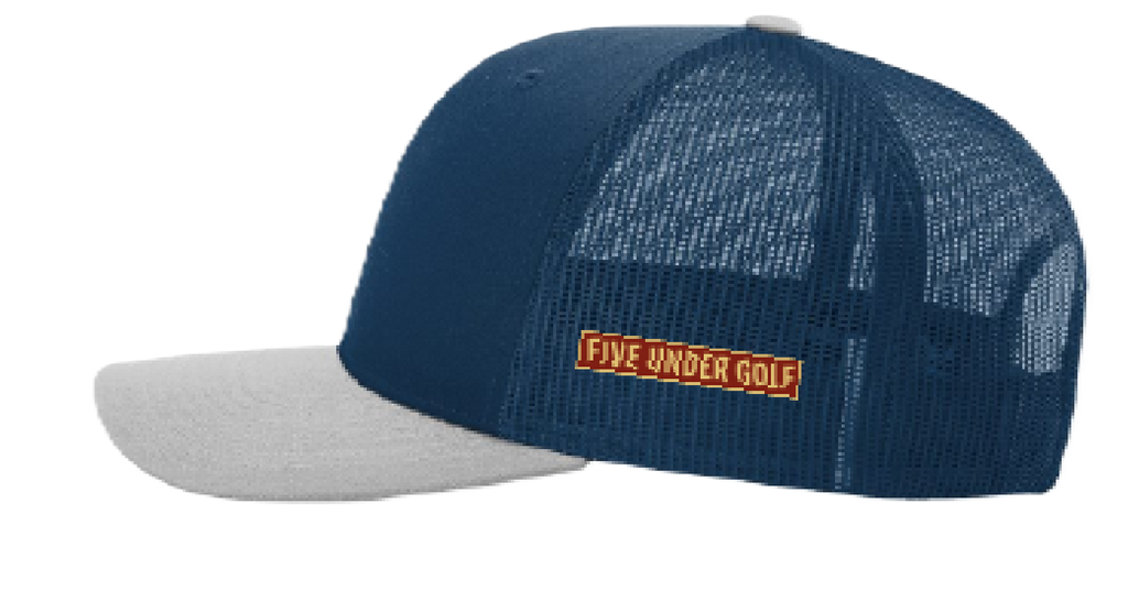 Full Rocker Five Under Golf Blue Top and Gray Grim Cap