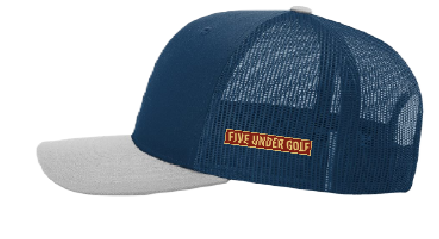 Full Rocker Five Under Golf Blue Top and Gray Grim Cap